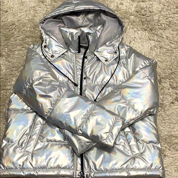 Justify Jackets & Blazers - Iridescent puffer jacket